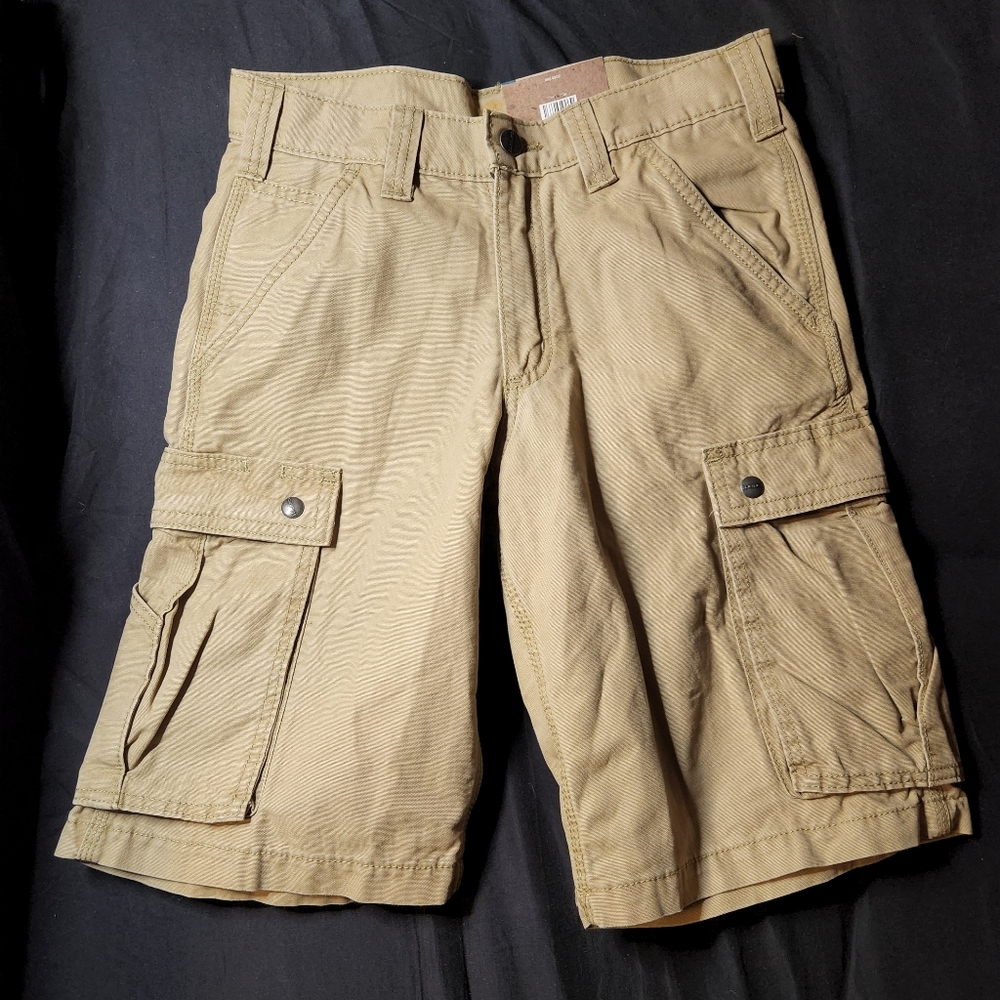 Carhartt Relaxed Fit 100277 253 Khaki Rugged Cargo Work Shorts Men's Size 28